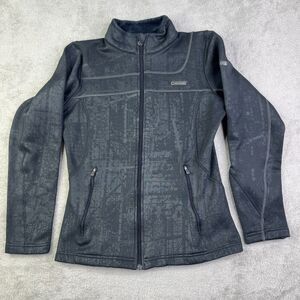 Under Armour Jacket Womens Small Black Geometric Fleece Lined Full Zip Outerwear
